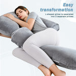 INSEN Pregnancy Pillow for Sleeping,Maternity Body Pillow for Pregnancy Women,Pregnancy Support Pillow for Back, Hip Pain,Grey