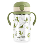 Evorie Tritan Spill Proof Toddler Straw Sippy Cup, 10 oz for Baby and Toddlers 1-3 Years Old, No Spill Straw Water Bottle with Removable Handles, Ideal for School, BPA-Free, Giraffe (New)