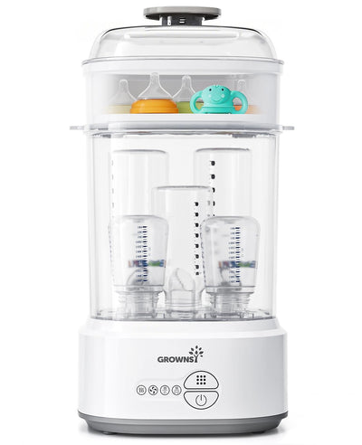 White bottle sterilizer with clear door on a white background