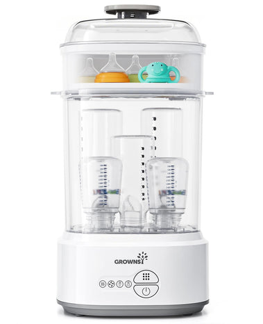 White bottle sterilizer with clear door on a white background
