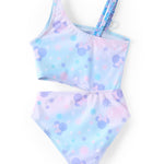 Disney Mickey and Friends Minnie Mouse Girls One Piece Swimsuits UPF 50 Waist Cutout Bathing Suits Summer Beach Purple for Swimming Pool Size 3-4T