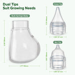 Haakaa Silicone Baby Nasal Aspirator | Nose Bulb Syringe | Easy-Squeezy Baby Nose Cleaner, 0m+ Newborn Infant &Toddler - BPA Free Silicone-2 Tips