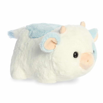 Aurora® Adorable Spudsters™ Bonnie Blueberry Cow™ Stuffed Animal - Round Shape Makes for Comforting Cuddles - Perfect for Kids All Ages and Animal Loving Adults - Blue 10.5 Inches