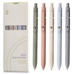 UIXJODO Gel Pens, 5 Pcs 0.5mm Black Ink Pens Fine Point Smooth Writing Pens, High-End Series Pens for Journaling Note Taking, Cute Office School Supplies Gifts for Women Men (Morandi)