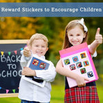 600 Pcs Roll Kids Sticker, 3 Pack in 30 Designs,1-1/2 Inch Self Adhesive Label Cartoon Stickers for Kids Teacher (Cartoon)