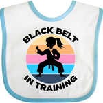 inktastic Girls Karate Black Belt in Training Baby Bib