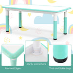 Costzon Kids Table and 4 Chair Set, Height Adjustable Toddler Desk and Chairs with Graffiti Desktop, Non-Slip Legs, Children Art Study Multi-Activity Table Set for Home, Daycare, School (Green)
