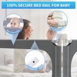 MagicFox Bed Rails for Toddlers, Extra Tall 32 Levels of Height Adjustment Specially Designed for Twin, Full, Queen, King Size - Safety Bed Guard Rails for Kids (Grey, 1 Side:78.74"(L) ×27"(H))