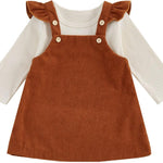 fhutpw Baby Girl 2 Piece Outfits Corduroy Skirt + Ribbed Knit Long Sleeves Top 3 6 12 18 Months Clothes Fall Winter Suits