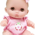 JC Toys Lil Cutesies 8.5" All Vinyl Baby Doll | Posable and Washable | Removable Outfit | Lulu- Blue Eyes Ages 2+