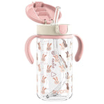Evorie Tritan Spill Proof Toddler Straw Sippy Cup, 10 oz for Baby and Toddlers 1-3 Years Old, No Spill Straw Water Bottle with Removable Handles, Ideal for School, BPA-Free, Giraffe (New)