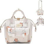 Small Diaper Bag Crossbody, Convertible Mini Diapers Backpack 4 in 1 w/Shoulder for Stroller, Travel, Small Mommy Daiper Tote with Insulated Pockets, Compact Baby Bag for Mom (Sky Blue Animal)