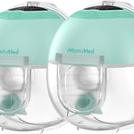 MomMed S33 Wearable Breast Pump – Double Hands-Free Electric Breast Pump with 4 Modes, 9 Suction Levels, Night Light, Portable Quiet & Rechargeable, 17/19/21mm Flange Inserts (Pink, 2 Pack)