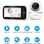 UKSUP Baby Monitor with Camera and Audio- Video Baby Monitor with 960ft Long Range, Remote Pan-Tilt-Zoom, Night Vision, Temperature Sensor, 2-Way Talk, 8 Lullabies, 30-Hour Battery & No WiFi