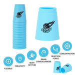 SEISSO Sport Stacking Cups Set，Stacking Cup Classic Speed Training Game for Kids Adults, Plastic Speed Stacking Cups Family Game Toy for Boy Girl Party Challenge Competition Travel Gift Blue 12Pack