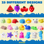 JOYIN Mochi Squishy Toy Set, 50 Pack Kawaii Squishies Party Favors for Kids, Stress Relief Fidget Toys, Birthday Gifts, Goodie Bag, Classroom Prizes