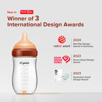 Glass Natural Anti-Colic Baby Bottles | Newborn Breast Like Nursing Bottle for Breastfed Babies with Nipple(3-7 Months),8oz,1pack