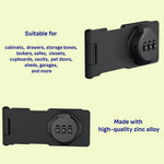 RETRIN 3-Digit Combination Lock, Black, Keyless, Zinc Alloy, Cabinet Door Latch, Easy DIY Installation, Wide Range of Uses