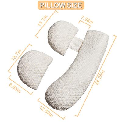 Oskeray Pregnancy Pillow for Pregnant Women, Soft Maternity Pillow with Detachable & Adjustable, Pillow with Pillow Cover - Support for Back, HIPS, Legs