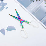 6.5" Clear Acrylic Scissors Rainbow Scissors Metal Blades Office Cutting Shears for Desk Craft Supplies Home Office School Accessories