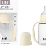 BIBS Sippy Bottle 150 ml – Leak-Proof Toddler Cup with Easy-Grab Handles & Soft Silicone Spout – BPA-Free Baby Training Cup - Blush