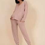 Motherhood Maternity Women's Long Sleeve V-Neck Scuba Pullover Nursing Hoodie, Brush, X-Large