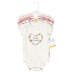 Hudson Baby Unisex Baby Cotton Bodysuits, Soft Painted Floral 5-Pack, 0-3 Months