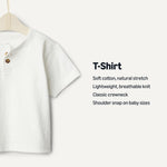 Amazon Essentials x Sofia Grainge Baby Boys' Cotton Short Sleeve Crewneck T-Shirts, Pack of 2, Elephants/White, 24 Months