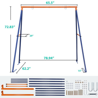 SUPER DEAL Saucer Swing with Stand for Kids Outdoor, 40 inch Swing Set with Heavy Duty Metal A Frame and Adjustable Ropes for Backyard Playground Park, 440lbs Purple