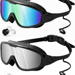 Rantizon Swim Goggles 2 Pack, Wide View Anti Fog&UV Swimming Goggles for Audlt, No Leaking Summer Gifts for Men Women Kid