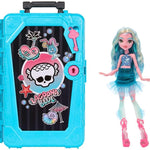 Monster High Skulltimate Secrets Draculaura Doll and Accessories Set, Destination: Gore-geous Oasis with Suitcase and 19+ Surprises Like Clothes