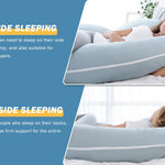 INSEN Pregnancy Pillows for Sleeping, Maternity Pillow with Cooling Cotton Cover, C Shaped for Pregnant Side Sleeping (Green Jersey)