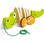 Hape Wooden Walk-A-Long Croc for Babies| Pull & Pull Walking Toy for Toddlers 12 Months and Up