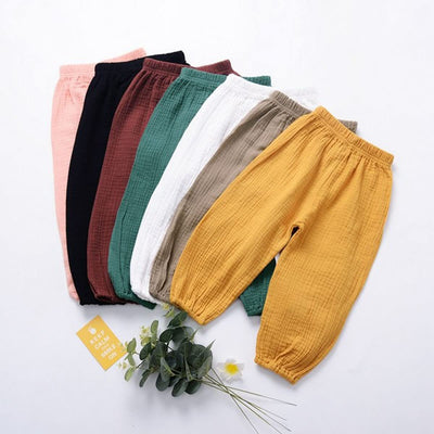 BULINGNA Cute Toddler Kids Baby Boy Girl Casual Eelastic Harem Long Pants Bloomers (Coffee, 2-3 Years)