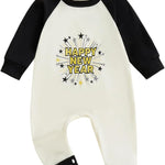 BeQeuewll Newborn Baby Boy Mardi Gras Outfit Infant Sweatshirt Jumpsuit Rompers Babys Spring Carnival Clothes