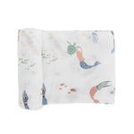 Little Unicorn Premium Cotton Swaddle Baby Blanket | Breathable Fabric | for swaddling, Play, Nursing & More (Mermaids)