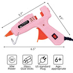 Glue Gun, Mini Hot Glue Gun Kit with 20 Glue Sticks, Hot Glue Guns for Crafts School DIY Arts Home Quick Repairs, Pink