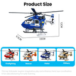 ANJARU Helicopter Toy with Lights and Sound,Simulative Rescue Helicopter Toddler Kids Toys for Kids Aged 3 4 5 6 Pull-Back Propeller Army Toys Toddler Kids Boys Gifts (Police.-Helicopter)