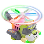 Gofimyee Tiger Style Kids Airplane Toy – Electric Helicopter Toy with Lights & Sounds, 360° Spinning Propeller, Bump-and-Go Action – Light-Up Toy for Toddlers Ages 3-7, Boys & Girls Birthday Gift