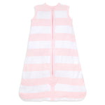 Burts Bees Baby Infant Wearable Blanket Rugby Stripe Blossom Organic Unisex Newborn Clothes Beekeeper - Light Weight 0.5 TOG - (Size Large)