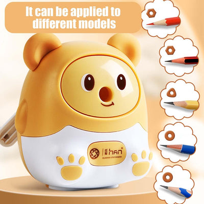 Pencil Sharpener Students Creative Children's Primary School Pencil Sharpener, Portable mini (Little Bear)