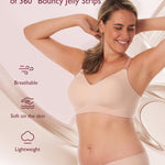 Momcozy Nursing Bras for Breastfeeding, 3.0 Jelly Strip Lift Support Maternity Bra, Seamless Soft Wirefree Pregnancy Bra