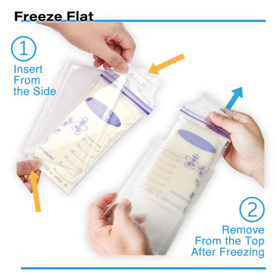 Ugotfeels Breastmilk Storage Container with Freezer Flattener Kit to Flatten Standing Breast Milk Bags in Organizer Bins Save Refrigerator Space(2 Pack)