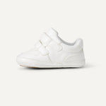 Amazon Essentials Unisex Babies' Hook & Loop Court Sneakers, White, 3 Infant