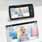 iFamily Baby Monitor - Large 5" Screen with 30Hrs Battery Life - Remote Pan-Tilt-Zoom;No WiFi, Two-Way Audio, Night Vision, Temperature, Lullabies, 960ft Long Range Baby Monitor with Camera and Audio