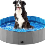 Jasonwell Foldable Dog Pet Bath Pool Collapsible Dog Pet Pool Bathing Tub Kiddie Pool Doggie Wading Pool for Puppy Small Medium Large Dogs Cats and Kids 63" Blue