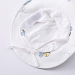 pureborn Newborn Unisex Baby Cotton Sun Hat Wide Brims with Straps Bucket Hat Cartoon Bees 0-3 Months