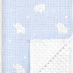 Bow Baby Blankets for Girls, Soft Nursery Minky Blankets with Muslin and Dotted Fleece Back 30x40 inches, Receiving Bed Quilt for Newborn, Infants, Toddlers