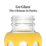 Lifefactory 9-Oz Glass Baby Bottle with Stage 2 Nipple and Protective Silicone Sleeve Mango