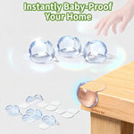 Extra Large Ultra Safe Baby Corner Protector Cover - 16 Piece Furniture Clear Corner Protector, Super Adhesive, Easy to Install Child Safe Set (Clear Round)